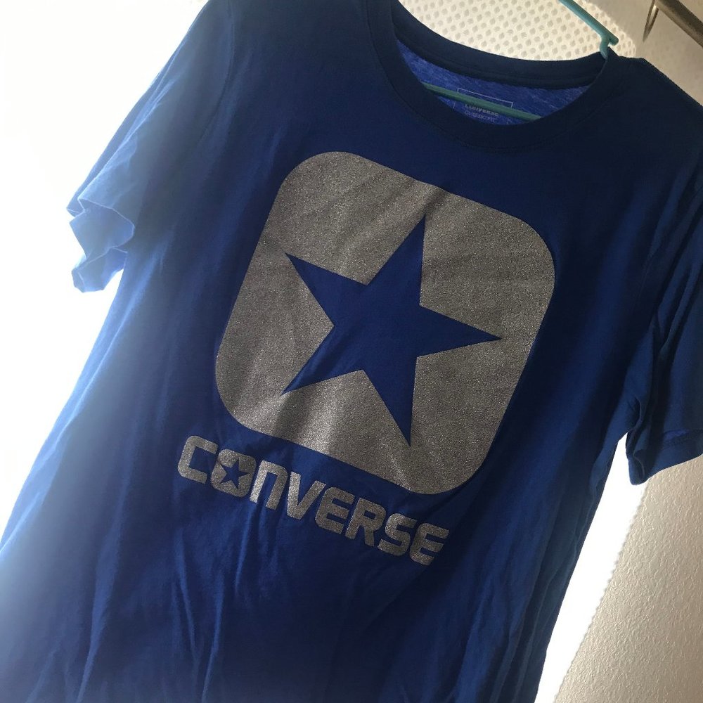 Sparkly Royal Blue/Silver Converse Classic Fit Tee